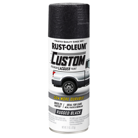 Rust-Oleum Automotive Premium Custom Lacquer Spray Paint, Matte Rugged Black, 11 oz. 323350